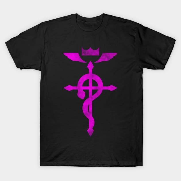 Fullmetal Alchemist Logo Pink T-Shirt by Wyrneck